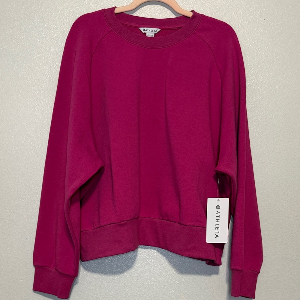Athleta Women's Magenta Crewneck Sweatshirt
